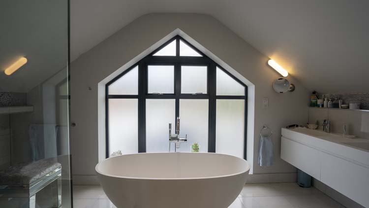 gable end bathroom window privacy