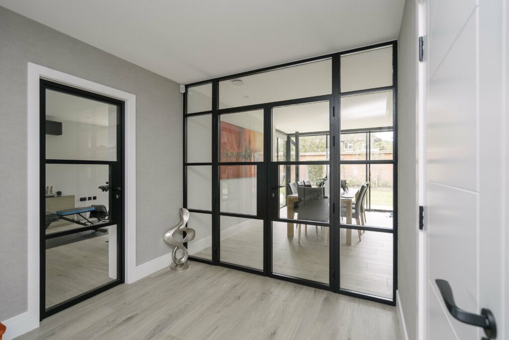 Black 1920’s internal doors with glass, Cobham