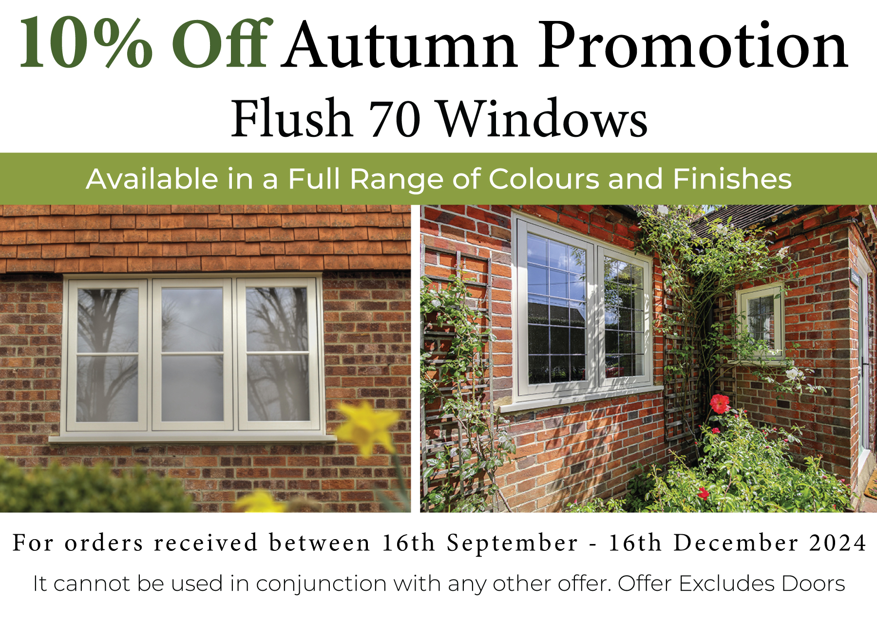 10% off Evolution Flush 70 Timber Effect Windows